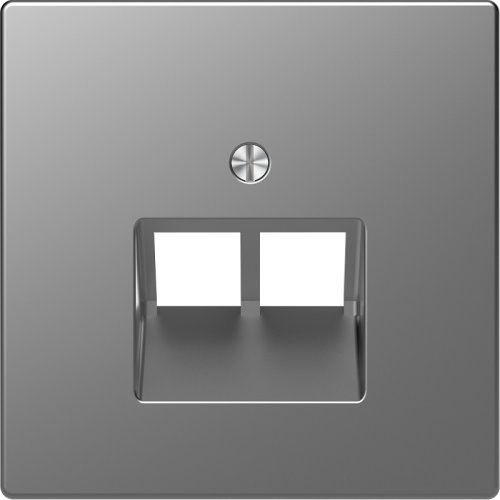 Лицевая панель Schneider Electric Merten D-Life для 2-м. розетки RJ45+RJ45 сталь картинка